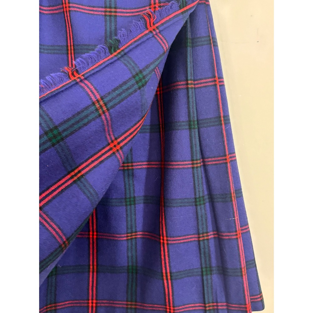 Loch Lomond Mill Vintage Scottish Wool Tartan Plaid Kilt Skirt Blue Red Green 0 - Picture 6 of 15